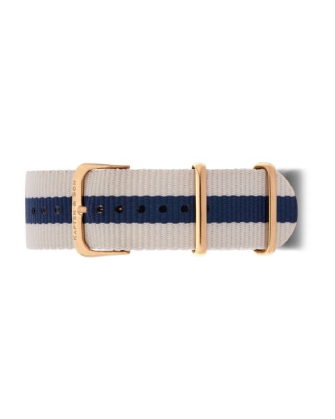 Kapten & Son Nylon Roadtrip Campus 20mm Rose gold Dark blue-Khaki