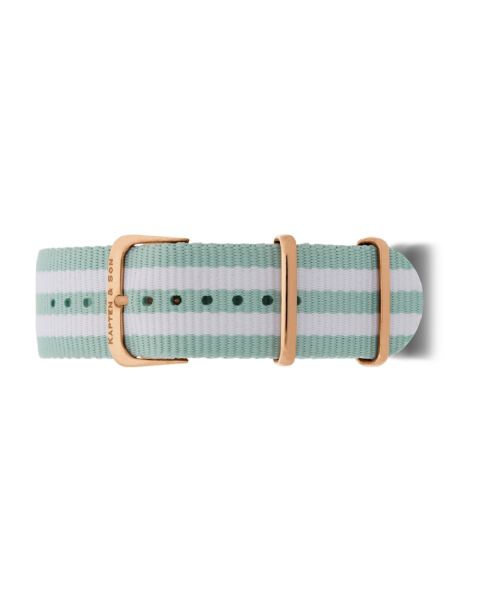 Kapten & Son Nylon Summer Campus 20mm Rose gold Green-White