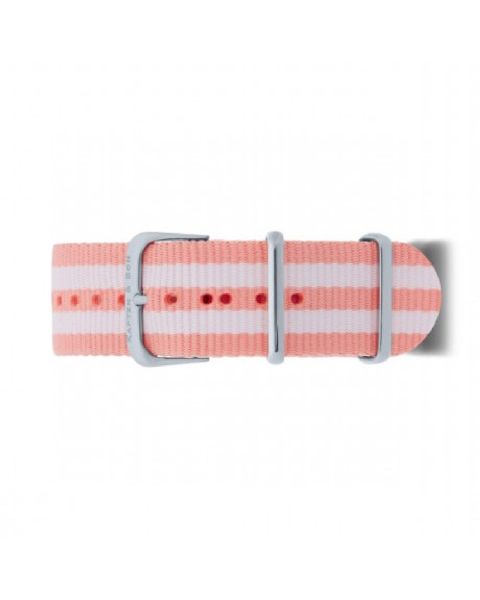 Kapten & Son Nylon Peach Campus 20mm Silver Red-White