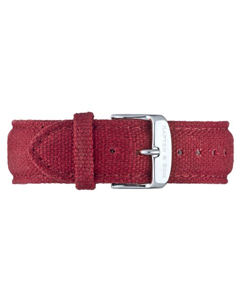 Kapten & Son Canvas Bordeaux Campus 20mm Silver