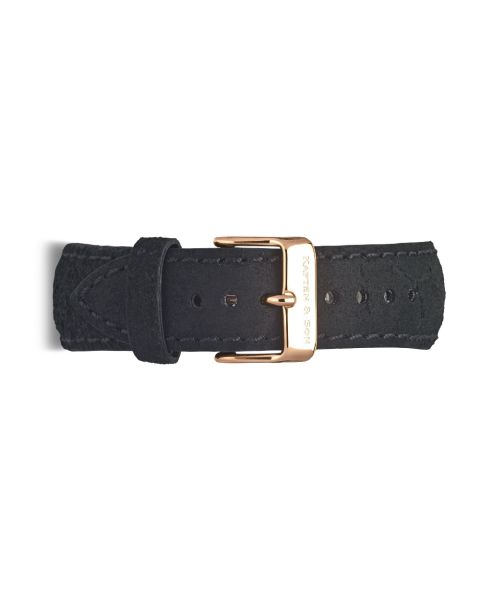 Kapten & Son Leather Black Vintage Campus 20mm Rose gold